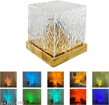 Wave Lamp Ocean Wave Projector Light, Romantic LED Night Light with 3D Water Wave Effect, Warm Ambiance Projection Lamp, Crystal Table Lamp for Bedroom Decor