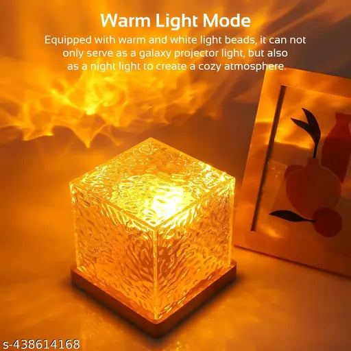 Wave Lamp Ocean Wave Projector Light, Romantic LED Night Light with 3D Water Wave Effect, Warm Ambiance Projection Lamp, Crystal Table Lamp for Bedroom Decor