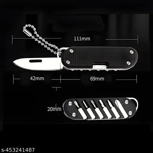 Pocket Cutter 6-Bit Adjustable Screwdriver Multipurpose Cutting Tool, Mini EDC Tool Keychain for Travel-Camping-Outdoor